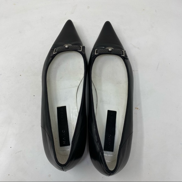 Marc Jacobs black pointy toe leather flats 8.5 A7 - Picture 6 of 9